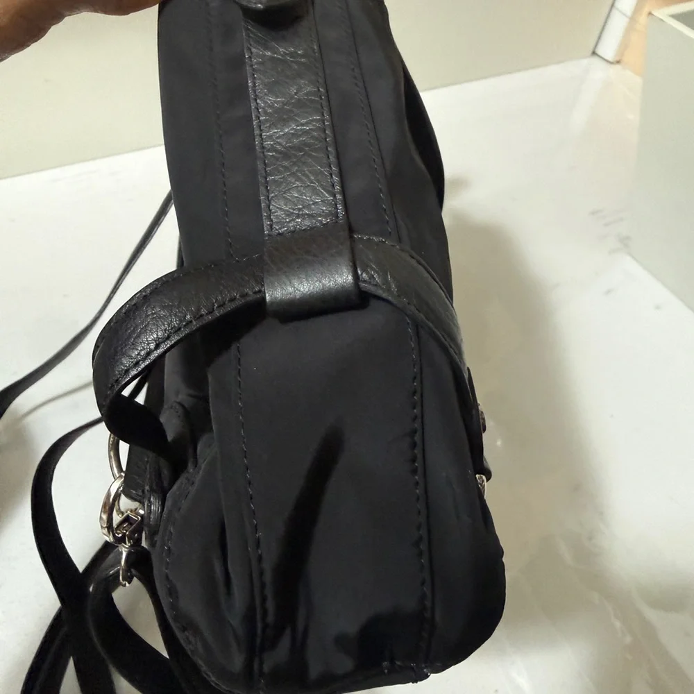 Black and Brown Men’s Convertible Backpack - Croc-Accent Nylon